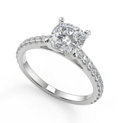 Makayla Classic 4 Prong Cushion Cut Diamond Engagement Ring - Nivetta
